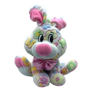 Dan Dee Collectors Choice Bunny Rabbit Flower Power Plush Easter White Pink 2010